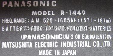 R-1449; Panasonic, (ID = 549375) Radio