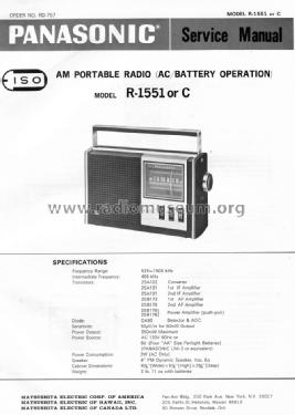 R-1551; Panasonic, (ID = 1525977) Radio