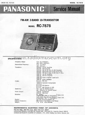 RC-7878; Panasonic, (ID = 1544861) Radio