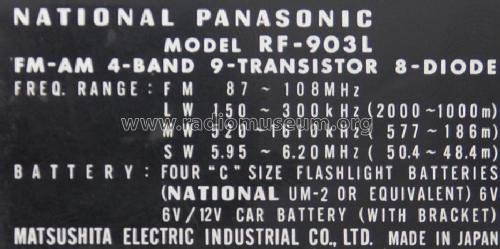 National Panasonic GT Custom 4-Band RF-903L; Panasonic, (ID = 1072199) Radio