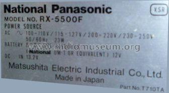 RX-5500F; Panasonic, (ID = 623371) Radio