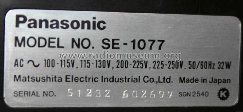 SE-1077; Panasonic, (ID = 587954) Radio