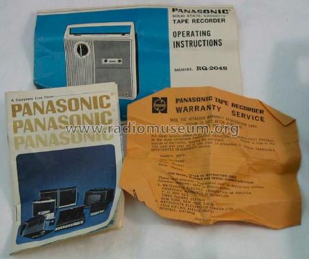 Solid State Cassette Tape Recorder RQ-204S; Panasonic, (ID = 1250212) R-Player