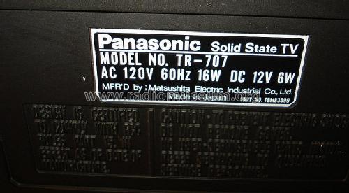 Solid State TV TR-707; Panasonic, (ID = 1187603) Television