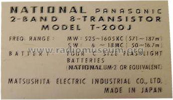 National Panasonic 2-Band 8-Transistor T-200J; Panasonic, (ID = 678366) Radio