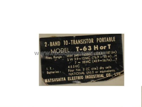 National 2-Band 10-Transistor T-63 T; Panasonic, (ID = 373910) Radio