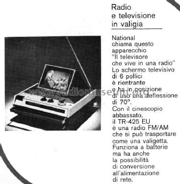 TR-425 EU TV Radio Panasonic, Matsushita, National ナショナル also tubes;  |Radiomuseum.org