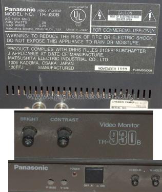 Video Monitor TR-930B Ch= TR-9; Panasonic, (ID = 822529) Televisore