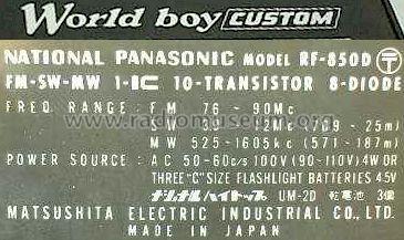 World Boy Custom RF-850D; Panasonic, (ID = 482288) Radio