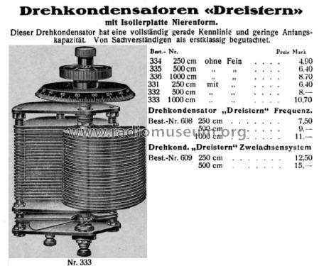 Drehkondensator Dreistern; Panier, Fritz; (ID = 1621688) Radio part