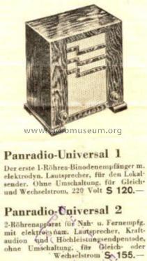 Panradio Universal 1 022/020; Panradio A - siehe (ID = 3951) Radio