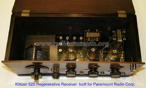 Paramount Regenerative Receiver 525; Paramount Radio Co. (ID = 1246063) Radio