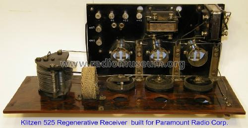 Paramount Regenerative Receiver 525; Paramount Radio Co. (ID = 1246068) Radio
