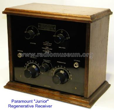 Regenerative Radio Receiver Junior; Paramount Radio Co. (ID = 1263882) Radio