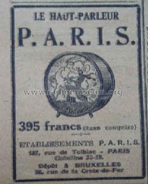 Haut-Parleur P.A.R.I.S. ; Paris P.A.R.I.S.; (ID = 1522853) Altavoz-Au