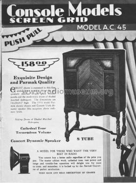 Parmak AC45 ; Parker McCrory Mfg. (ID = 2518938) Radio