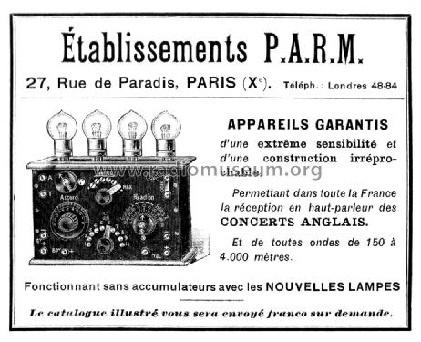 Poste à 4 lampes extérieures ; PARM P.A.R.M.; Paris (ID = 2328515) Radio