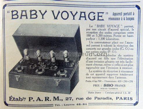 Baby-Voyage 2000; PARM P.A.R.M.; Paris (ID = 2166783) Radio