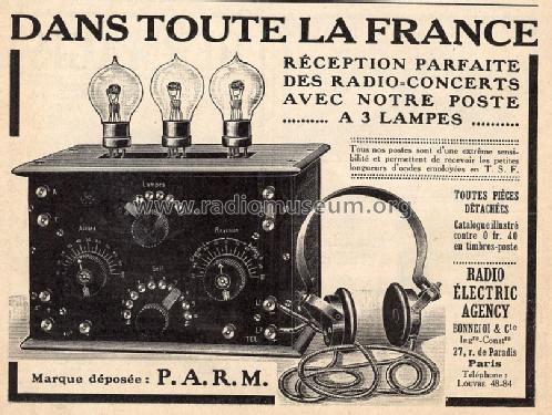 Poste à 3 lampes ; PARM P.A.R.M.; Paris (ID = 756245) Radio