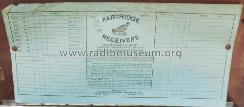 Partridge Receiver ; Partridge Factories (ID = 2042548) Radio