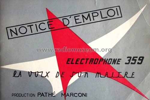 Electrophone 359; Pathé-Marconi, Les (ID = 1524012) R-Player