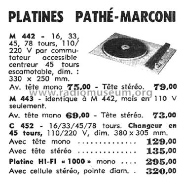 Platine M443; Pathé-Marconi, Les (ID = 2528742) R-Player