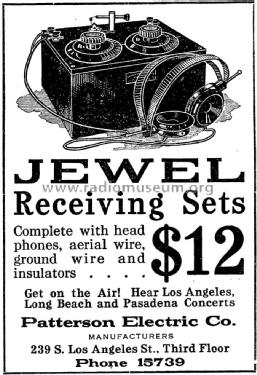Jewel Crystal Receiving Set ; Patterson Radio Co. (ID = 1406360) Detektor