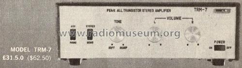 All Transistor Stereo Amplifier TRM-7; Peak brand, H. Rowe (ID = 2842282) Ampl/Mixer