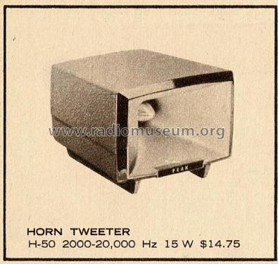 Horn Tweeter H-50; Peak brand, H. Rowe (ID = 3095405) Speaker-P