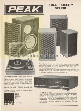 Speaker System NSW-550; Peak brand, H. Rowe (ID = 2896158) Speaker-P