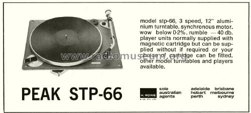STP-66; Peak brand, H. Rowe (ID = 2983648) Sonido-V