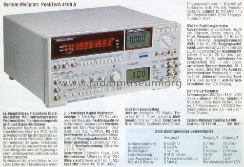 System-Meßplatz 4100A; PeakTech GmbH, Heinz (ID = 1703354) Equipment