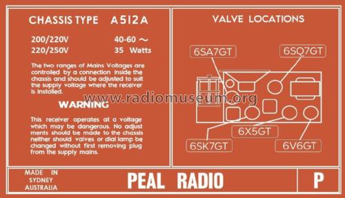 P103 Ch= A512A; Peal Products, a (ID = 2779966) Radio