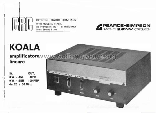 Linear Amplifier Koala; Pearce-Simpson, Inc. (ID = 3026310) RF-Ampl.