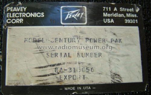 Century Power Pak 200 Bass; Peavey Electronics, (ID = 1794187) Verst/Mix