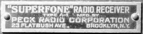 Superfone Type A-1; Peck Radio (ID = 2271113) Radio