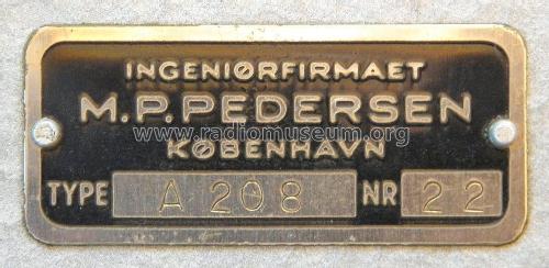 Seefunksender A 208; Pedersen, M.P. (ID = 1856028) Commercial Tr