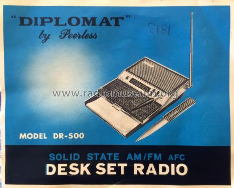 Diplomat Desk Set Radio DR-500; Peerless brand - far (ID = 1798637) Radio