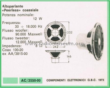 Coaxial Bicone Speaker Coax 100-20; Peerless Fabrikkerne (ID = 3113638) Speaker-P