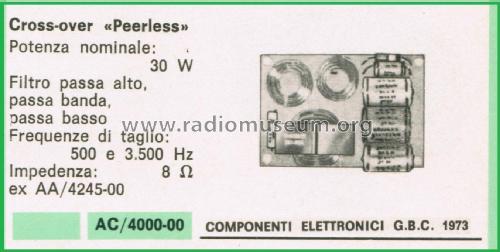 Cross-Over GBC AC/4000-00; Peerless Fabrikkerne (ID = 3115462) Misc