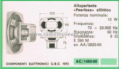 Elliptical Speaker E 396 M; Peerless Fabrikkerne (ID = 3099363) Speaker-P