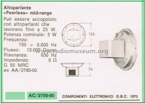 Mid-Range Speaker G 50 MRC; Peerless Fabrikkerne (ID = 3107984) Speaker-P