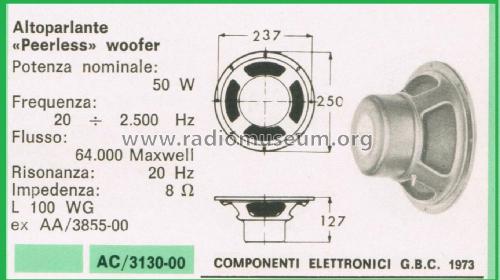 Woofer Loudspeaker L 100 WG; Peerless Fabrikkerne (ID = 3110524) Speaker-P