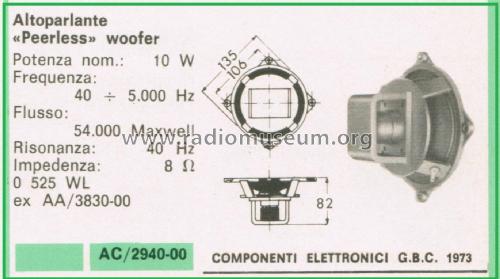 Woofer Speaker 0 525 WL; Peerless Fabrikkerne (ID = 3108528) Speaker-P