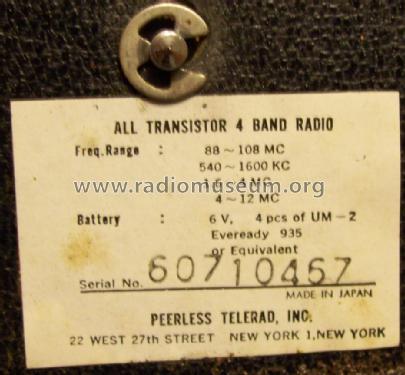 14 Transistor 4 Band 1444 ; Peerless brand - far (ID = 1519517) Radio