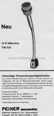 TM135; Peiker Acustic GmbH (ID = 295626) Microphone/PU