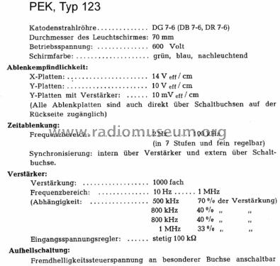 Oszillograf 123; PEK, Paul E. Klein (ID = 1876870) Equipment