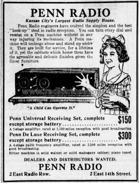 Penn De Luxe Receiving Set ; Penn Radio; Kansas (ID = 2551955) Radio