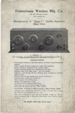 Penn C Regenerative Receiver Type F; Pennsylvania (ID = 2762495) Radio