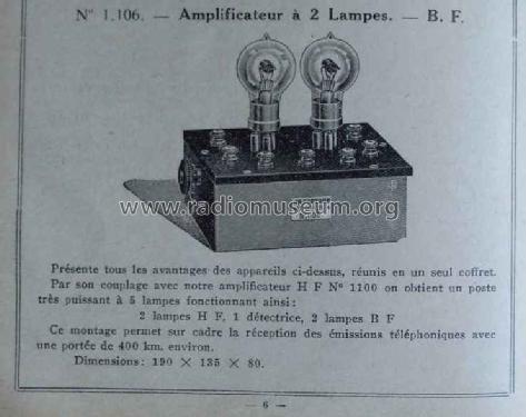 Amplificateur BF à 2 lampes No. 1106; Péricaud, G. et A. P (ID = 1671482) Verst/Mix